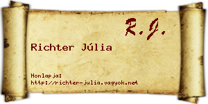 Richter Júlia névjegykártya